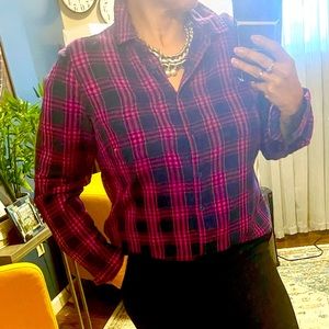 Button down plaid shirt